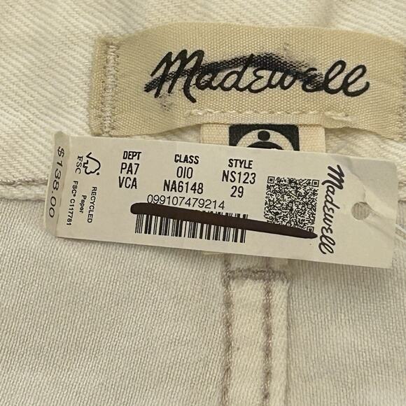 Madewell The Darted Barrel Leg Jeans Canvas Denim Button Fly Size 29 NWT - Picture 4 of 10
